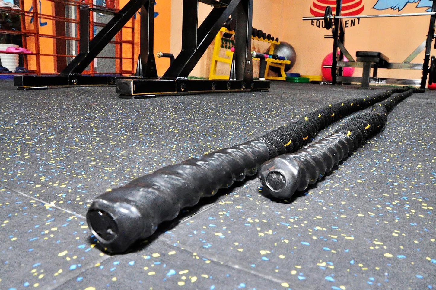 Heavy Duty Poly Dacron Battle Rope Set for Home Gym Workouts - 1.5-2 Inch Diameter, 30-50 FT Length - Fitvids