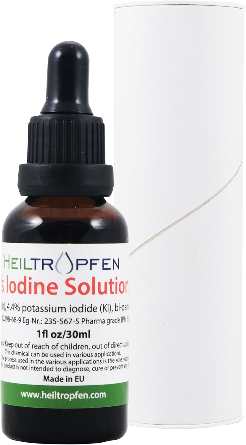 Heiltropfen® 2.2% Lugol's Iodine Solution 1 Fl Oz - Pharmaceutical Grade Ingredients - Made with Iodine and Potassium Iodide - 30 ml