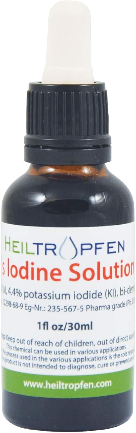 Heiltropfen® 2.2% Lugol's Iodine Solution 1 Fl Oz - Pharmaceutical Grade Ingredients - Made with Iodine and Potassium Iodide - 30 ml