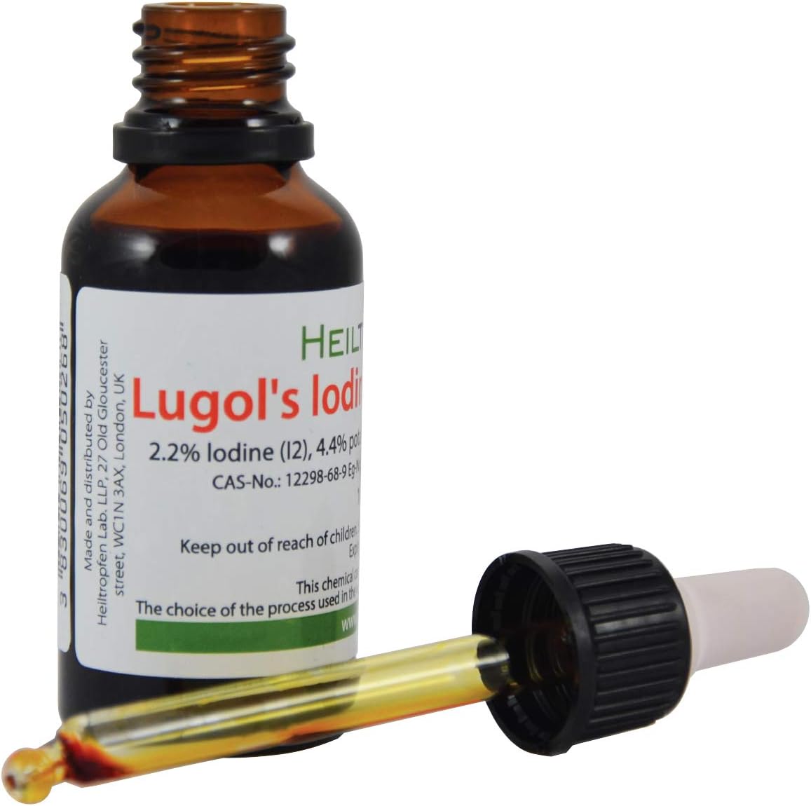 Heiltropfen® 2.2% Lugol's Iodine Solution 1 Fl Oz - Pharmaceutical Grade Ingredients - Made with Iodine and Potassium Iodide - 30 ml