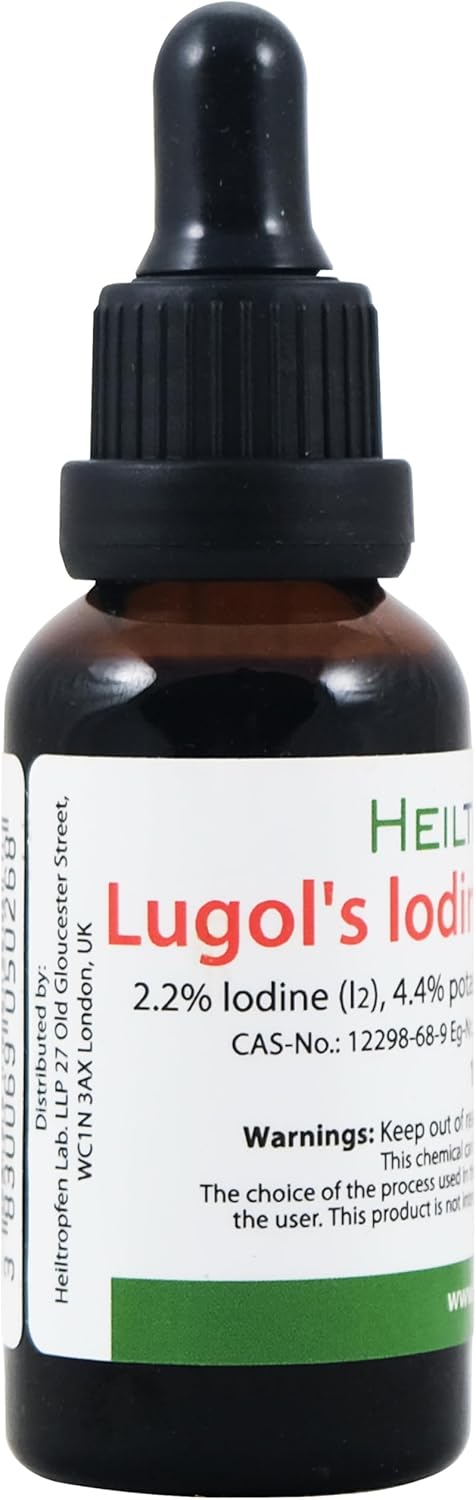 Heiltropfen® 2.2% Lugol's Iodine Solution 1 Fl Oz - Pharmaceutical Grade Ingredients - Made with Iodine and Potassium Iodide - 30 ml