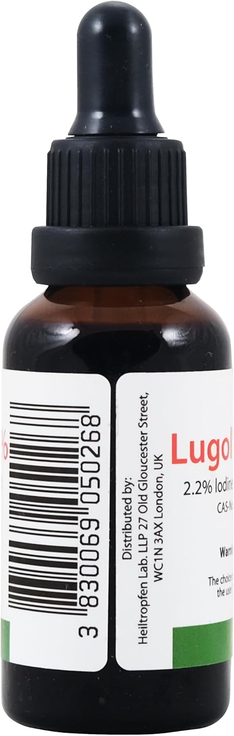 Heiltropfen® 2.2% Lugol's Iodine Solution 1 Fl Oz - Pharmaceutical Grade Ingredients - Made with Iodine and Potassium Iodide - 30 ml