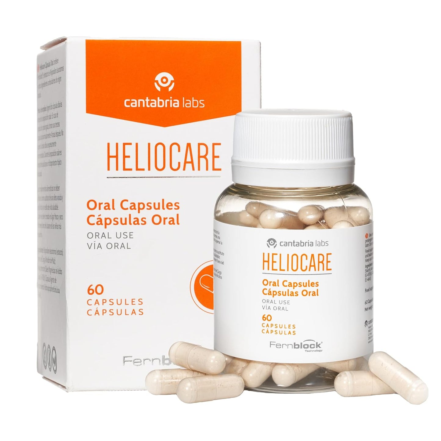 Heliocare Dietary Supplement: Antioxidant-Rich Formula with Polypodium Leucotomos Extract - 60 Veggie Capsules