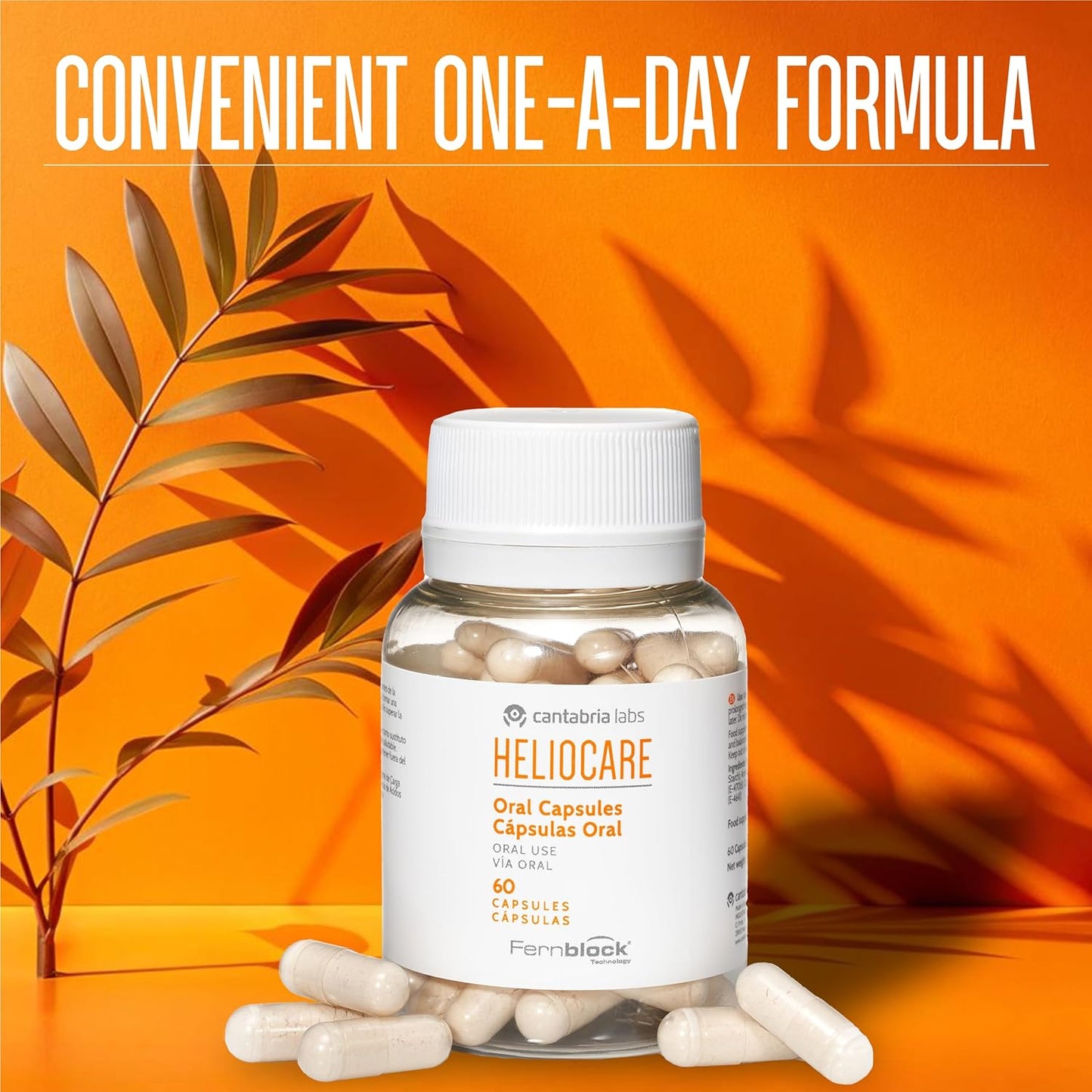 Heliocare Dietary Supplement: Antioxidant-Rich Formula with Polypodium Leucotomos Extract - 60 Veggie Capsules