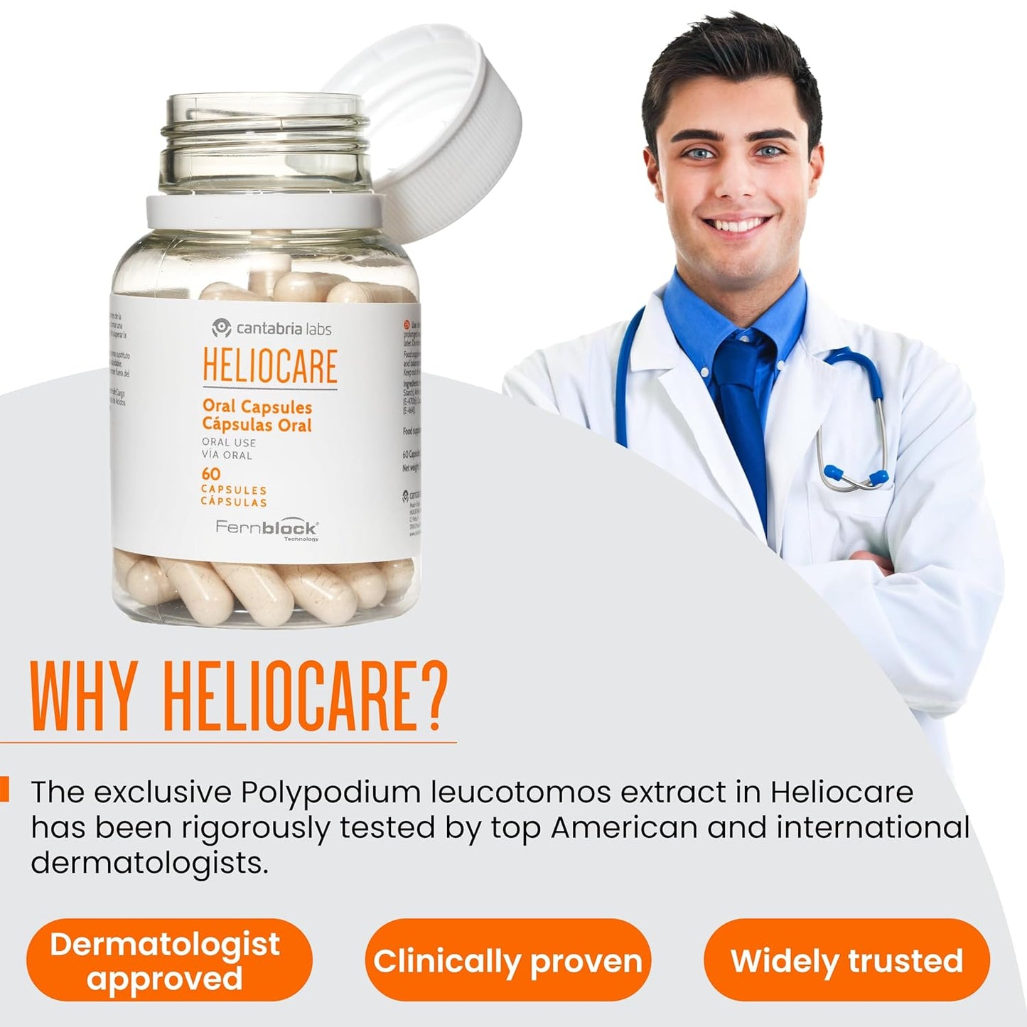 Heliocare Dietary Supplement: Antioxidant-Rich Formula with Polypodium Leucotomos Extract - 60 Veggie Capsules