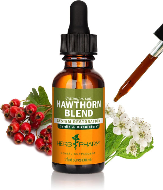 Herb Pharm Hawthorn Blend Liquid Extract - Cardiovascular and Circulatory Support - 1 Fl Oz