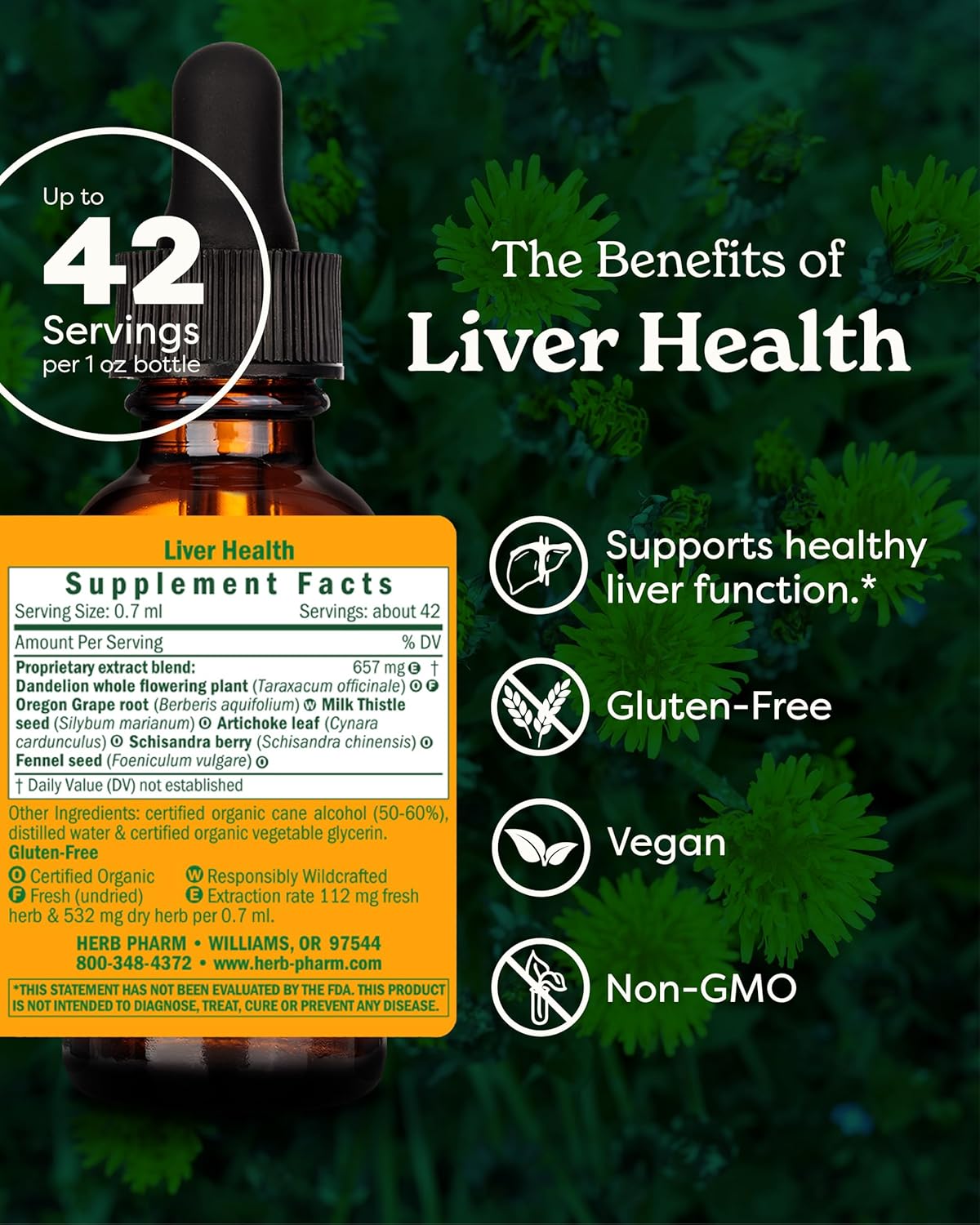 Herb Pharm Liver Health Herbal Formula for Liver & Gallbladder Support - 1oz Bottle