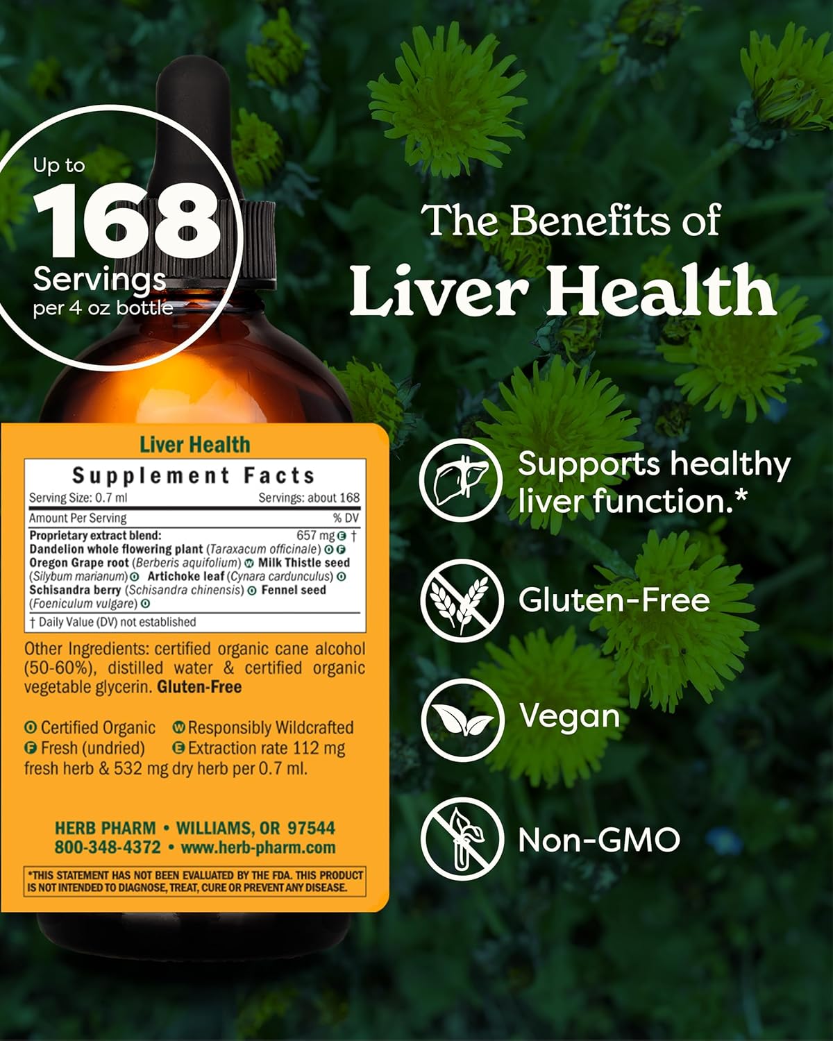 Herb Pharm Liver Health Liquid Herbal Formula - 4 oz - Supports Liver and Gallbladder Function