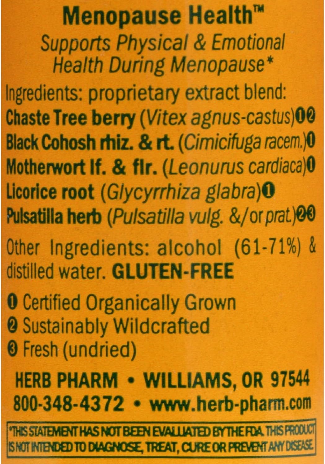 Herb Pharm Menopause Health Liquid Herbal Formula - Physical and Emotional Support - 1oz