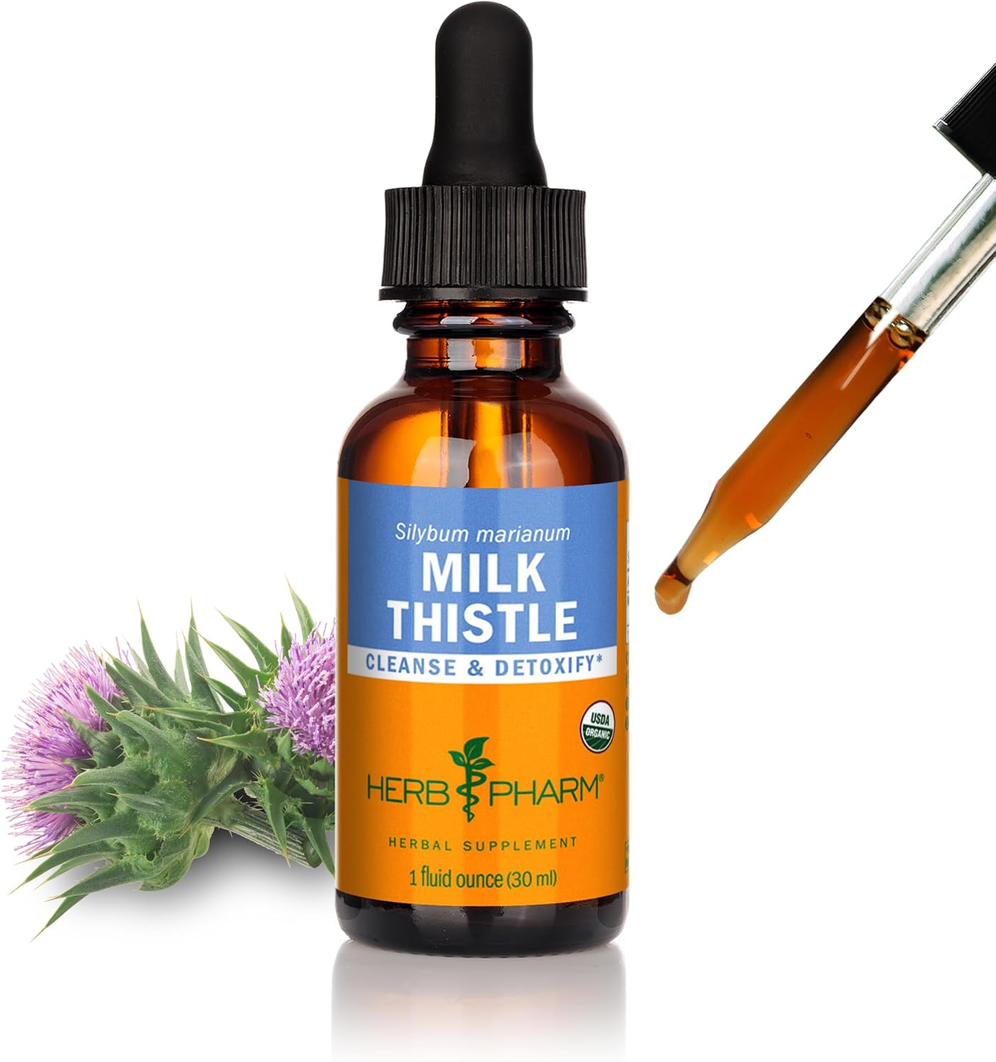 Herb Pharm Milk Thistle Seed Extract - Liver Function Support - 1oz Bottle