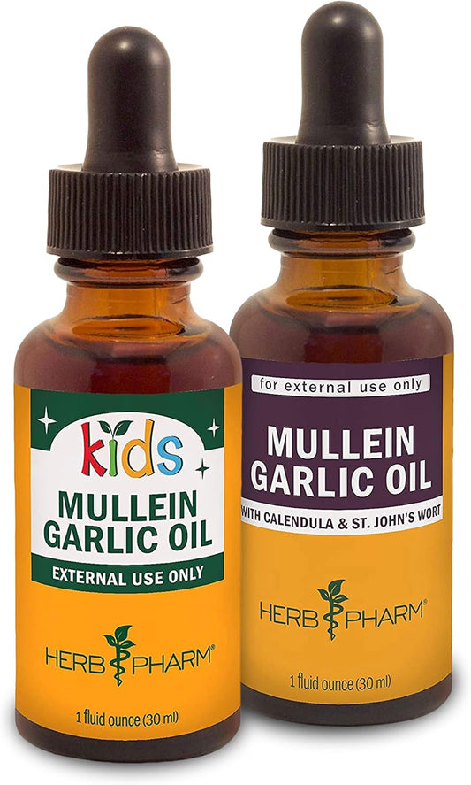 Herb Pharm Mullein Garlic Oil Gift Set - 1 Oz for Adults and Kids