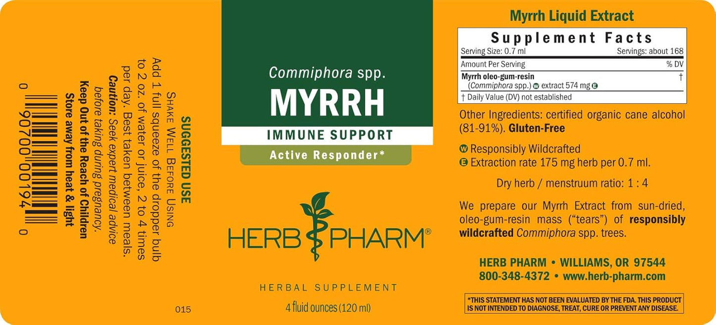 Herb Pharm Myrrh Liquid Extract 4oz - Immune System Support Supplement