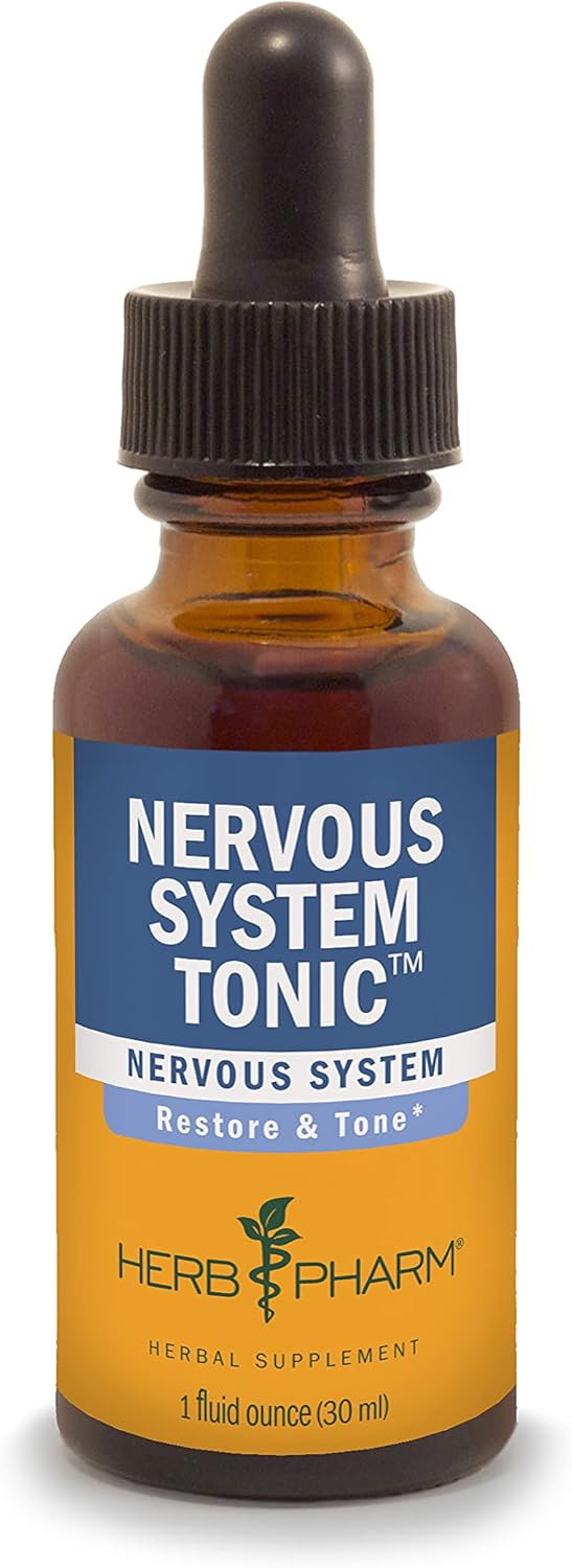 Herb Pharm Nervous System Tonic Liquid Herbal Formula for Strengthening and Calming - 1oz