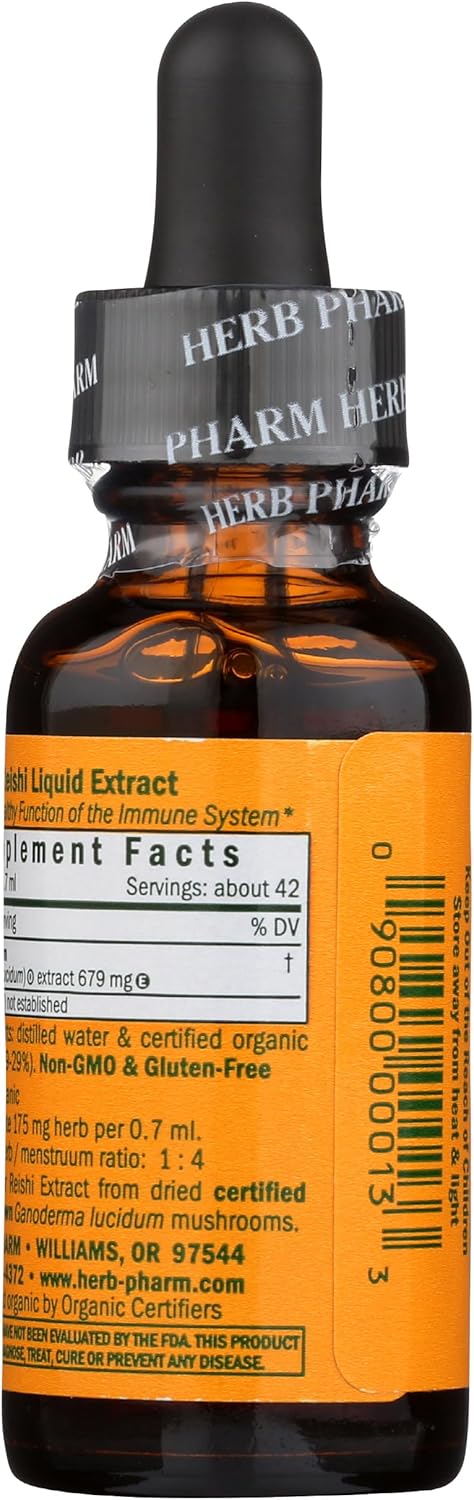 Herb Pharm Reishi Mushroom Extract for Immune System Support - 1 oz