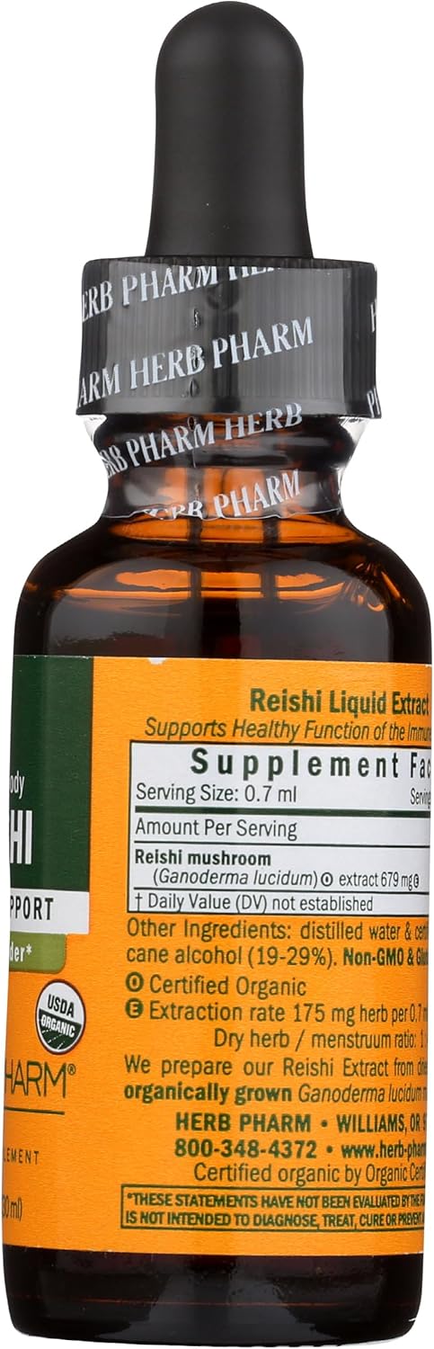 Herb Pharm Reishi Mushroom Extract for Immune System Support - 1 oz