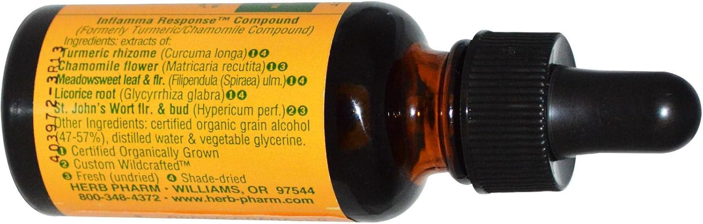 Herb Pharm Turmeric and Chamomile Herbal Supplement - 100% Pure Botanicals for Joint Health and Relaxation