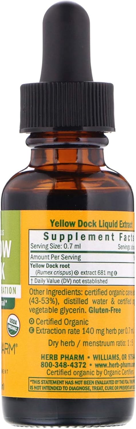 Herb Pharm Yellow Dock Extract - 1oz for Digestive Health Support