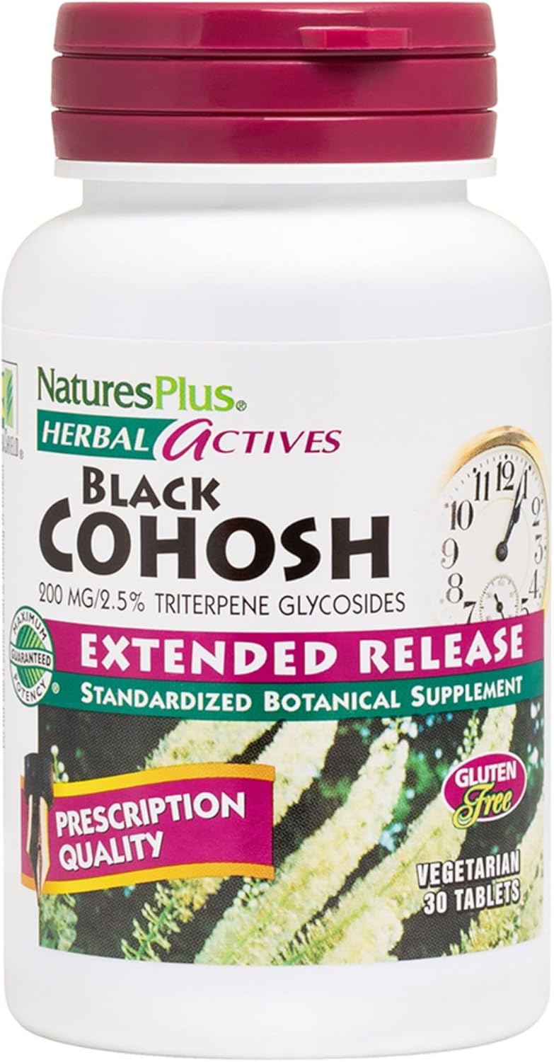 Herbal Actives Black Cohosh Supplement - 200mg, 30 Vegan Tablets - Natural Menopause Relief for PMS & Hot Flashes - Hypoallergenic & Gluten-Free - 30 Servings