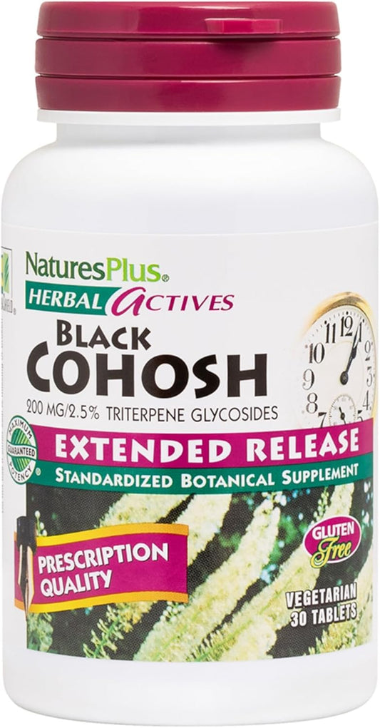 Herbal Actives Black Cohosh Supplement - 200mg, 30 Vegan Tablets - Natural Menopause Relief for PMS & Hot Flashes - Hypoallergenic & Gluten-Free - 30 Servings