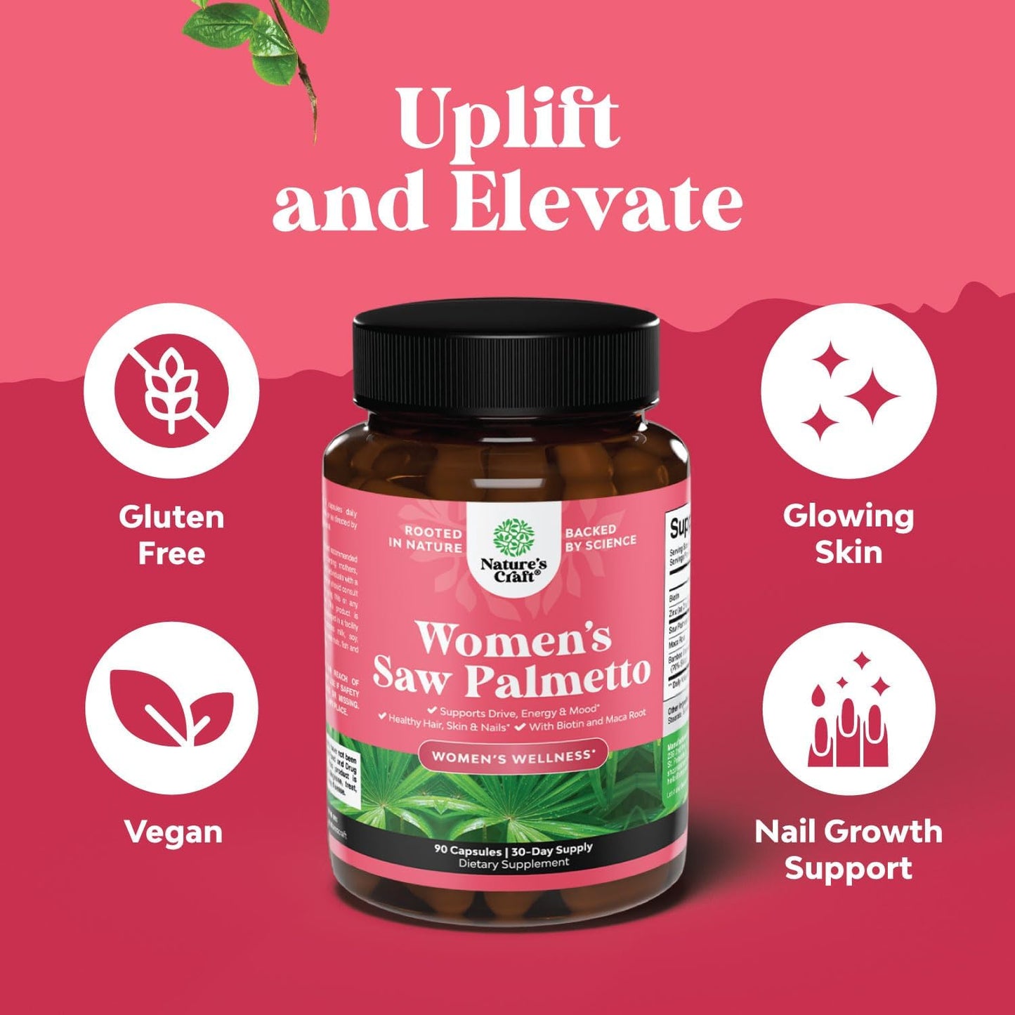 Herbal Adrenal and Thyroid Support Complex Bundle - Natural Mood Enhancer and Energy Supplement for Thyroid Health, with Saw Palmetto for Women's Hair Strength and Thickness