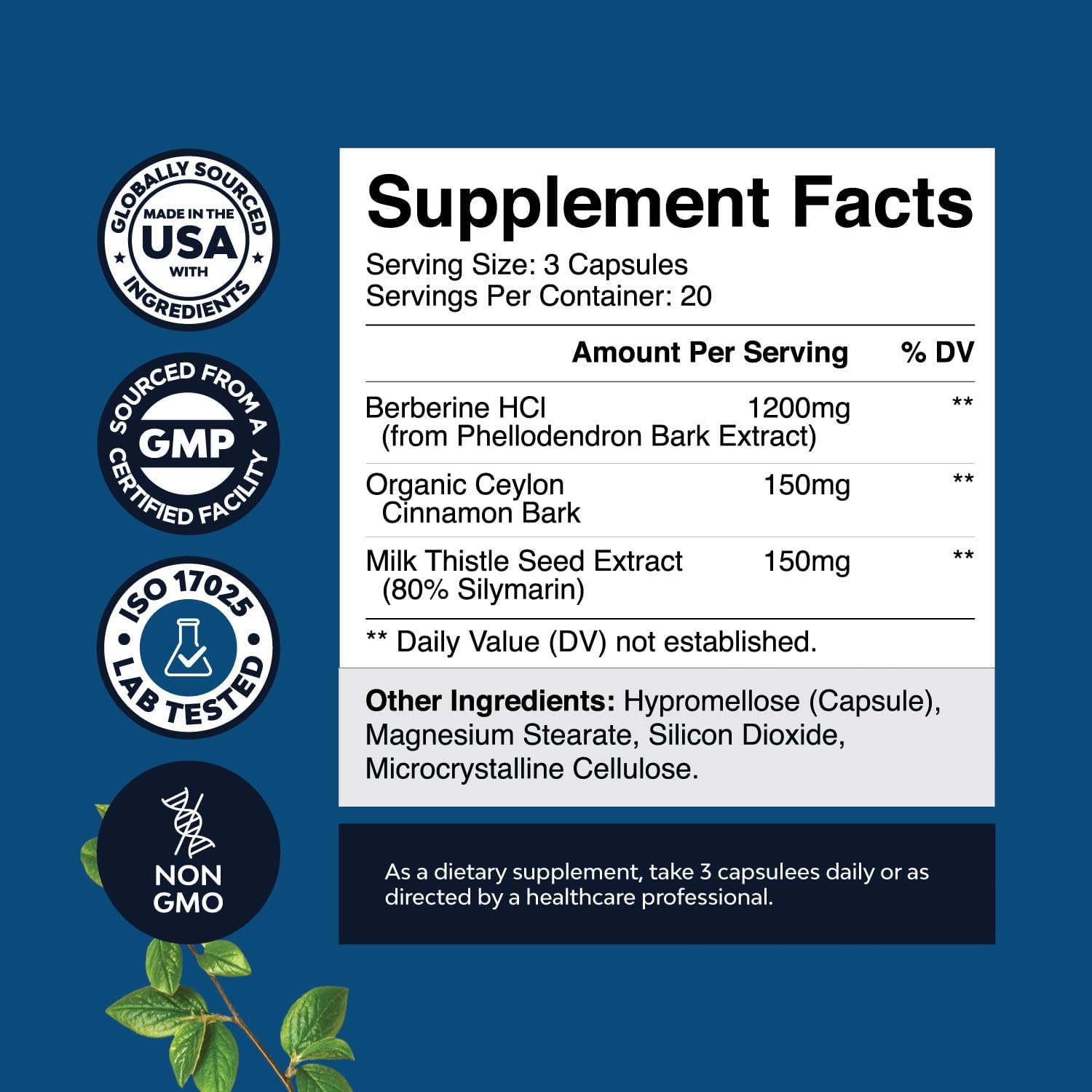 Herbal Adrenal & Thyroid Complex Bundle - Mood & Energy Support for Thyroid Health - Berberine Plus 1200mg for Heart & Sugar Support