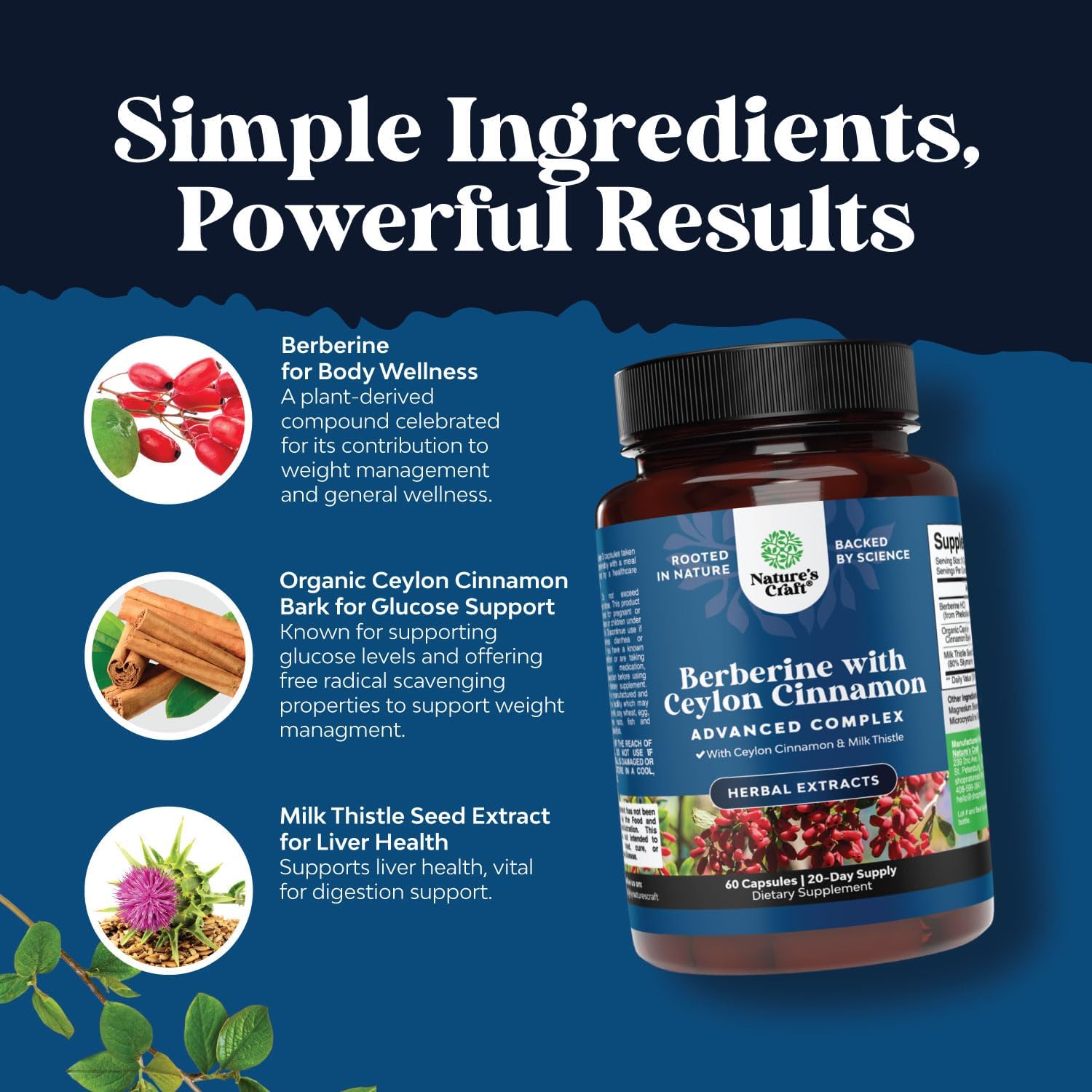 Herbal Adrenal & Thyroid Complex Bundle - Mood & Energy Support for Thyroid Health - Berberine Plus 1200mg for Heart & Sugar Support