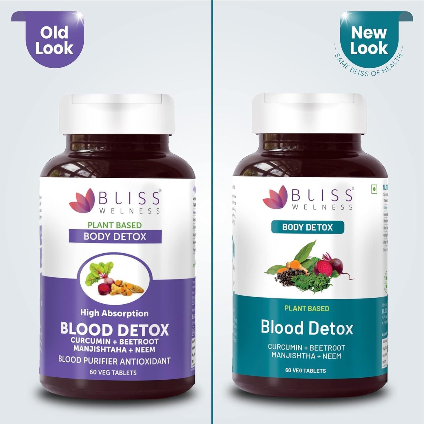 Herbal Blood Purifier with Curcumin, Beetroot, Manjistha & Neem Extracts - Detox & Skin Radiance - 60 Tablets
