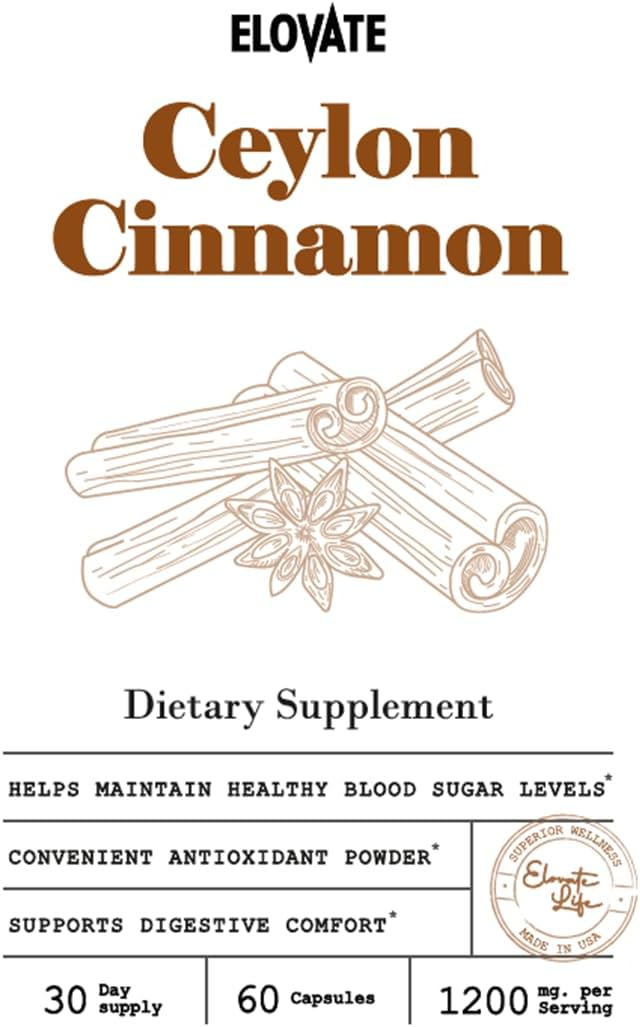 Herbal Ceylon Cinnamon Capsules for Daily Wellness - 1200mg Natural Flavored Capsules - Fast Acting Men and Women Supplement