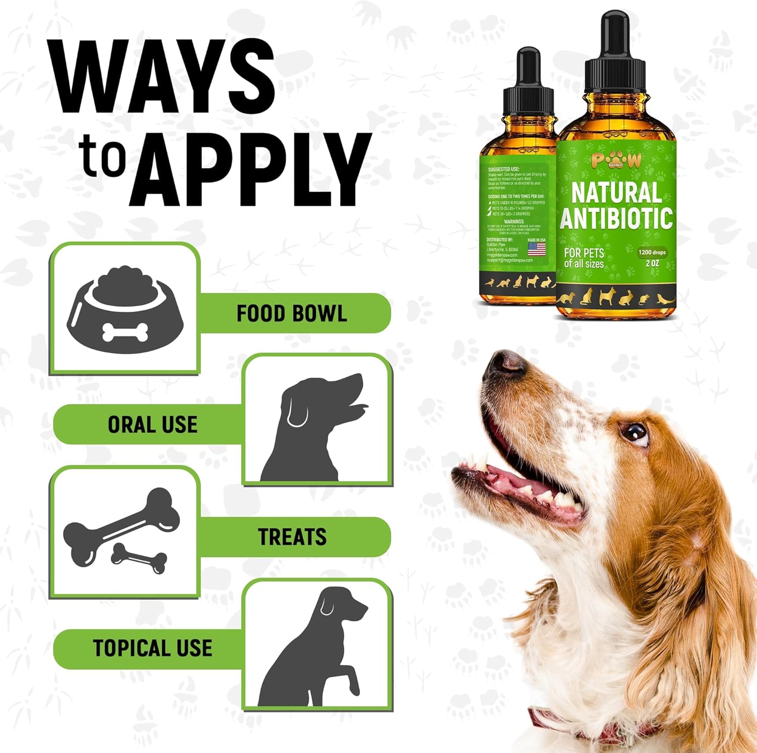 Herbal Dog and Cat Antibiotics in Drops for Allergies, Infections, and UTIs | Skin, Coat, Digestion Care | Pet Vitamins and Supplements | 2 oz Bottle