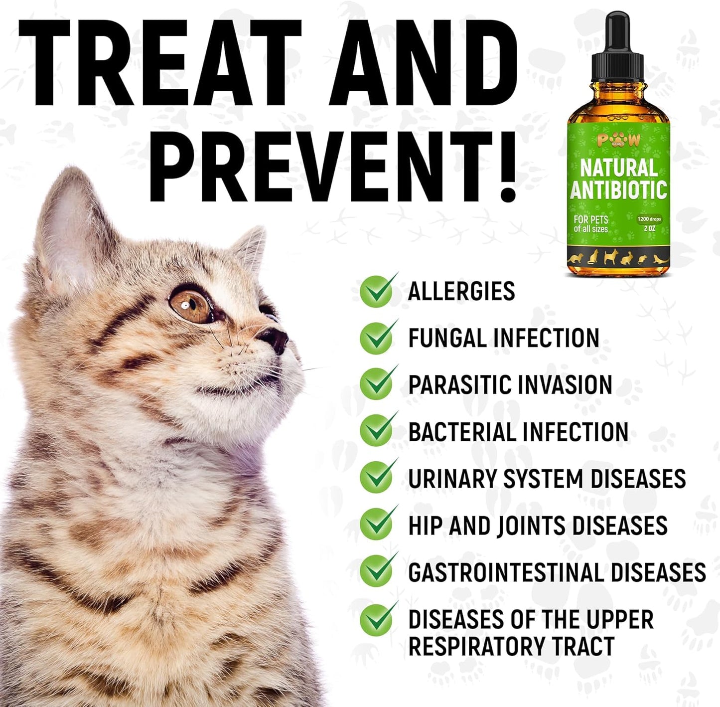 Herbal Dog and Cat Antibiotics in Drops for Allergies, Infections, and UTIs | Skin, Coat, Digestion Care | Pet Vitamins and Supplements | 2 oz Bottle