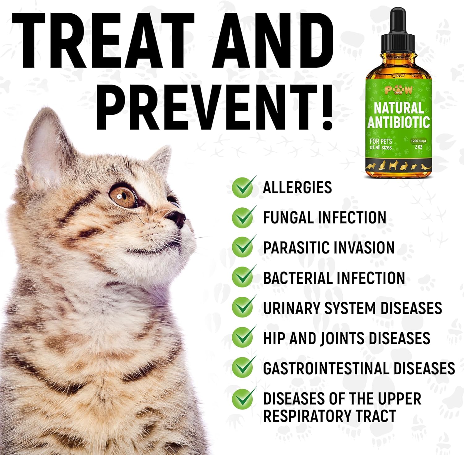 Herbal Dog and Cat Antibiotics in Drops for Allergies, Infections, and UTIs | Skin, Coat, Digestion Care | Pet Vitamins and Supplements | 2 oz Bottle