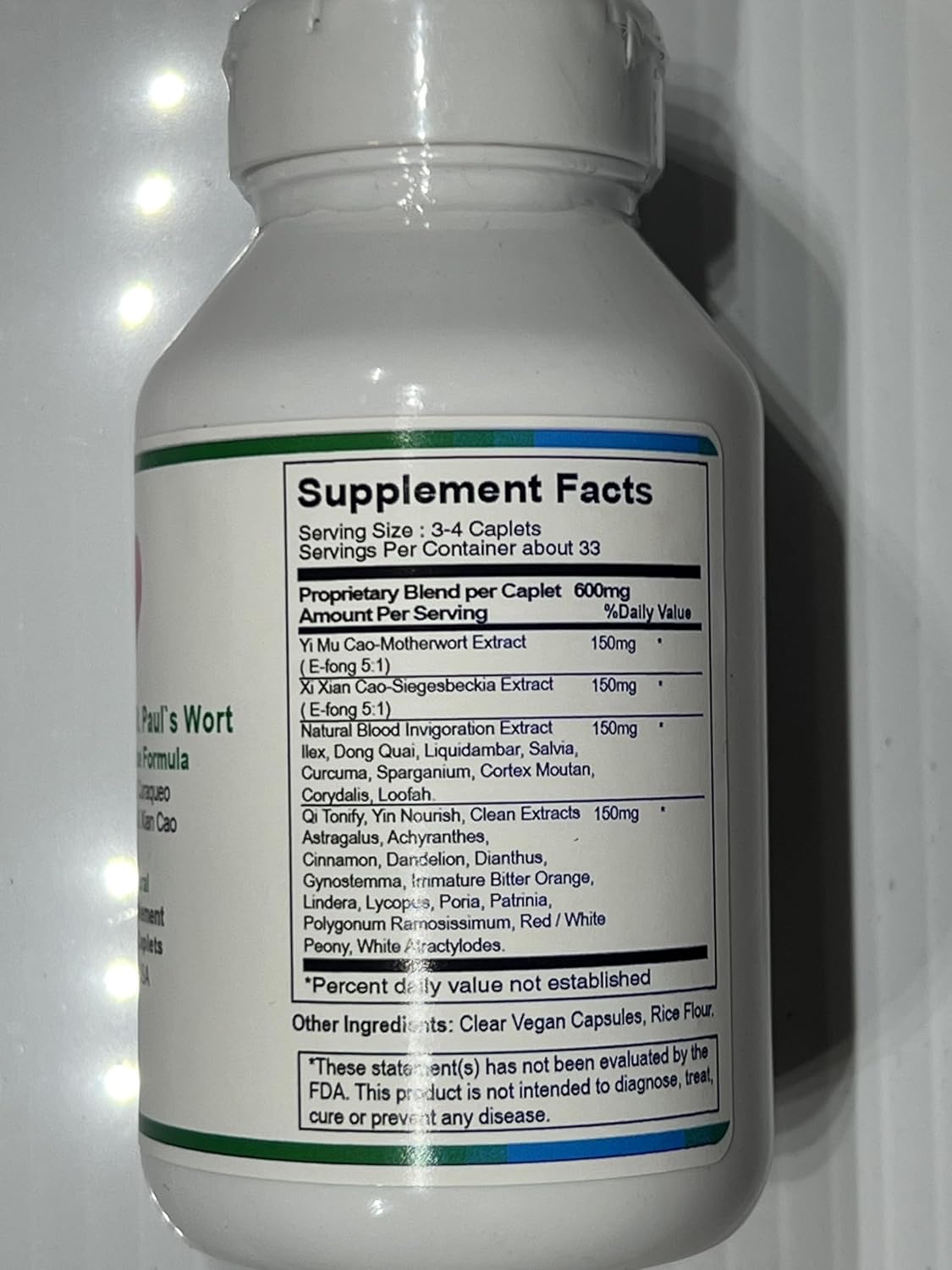 Herbal Fallopian Tube Support Capsules with Motherwort and St. Paul's Wort - 100 Count