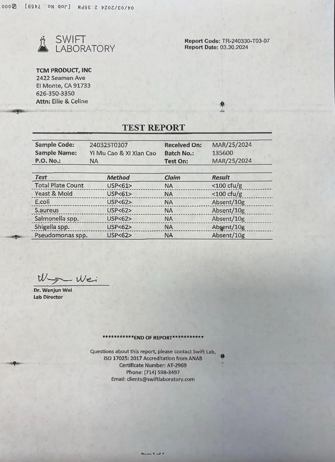 Herbal Fallopian Tube Support Capsules with Motherwort and St. Paul's Wort - 100 Count