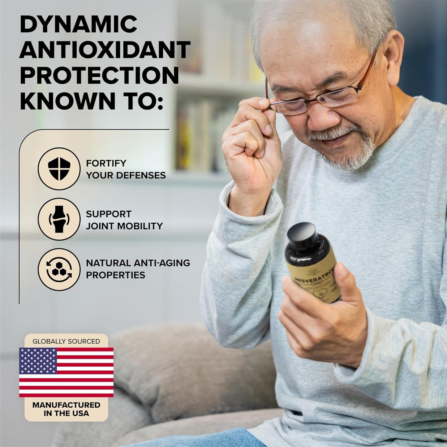 Herbal Garden of Herbz Quercetin & Resveratrol Supplement with Grape Seed - 425mg Antioxidant & Wellness Support - Polyphenols & Nutrients for General Health, 30 Count