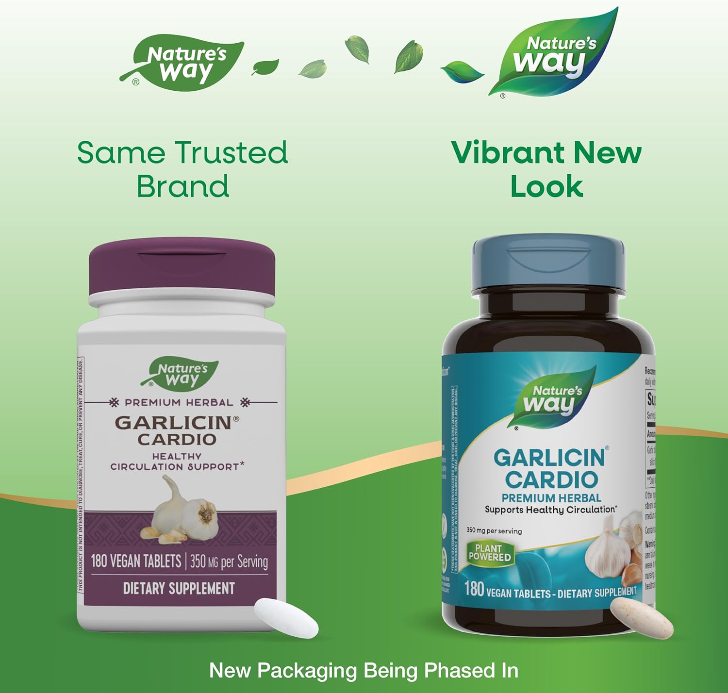 Herbal Garlicin Cardio Tablets for Healthy Circulation - Vegan, No Garlic Taste, 180 Tablets