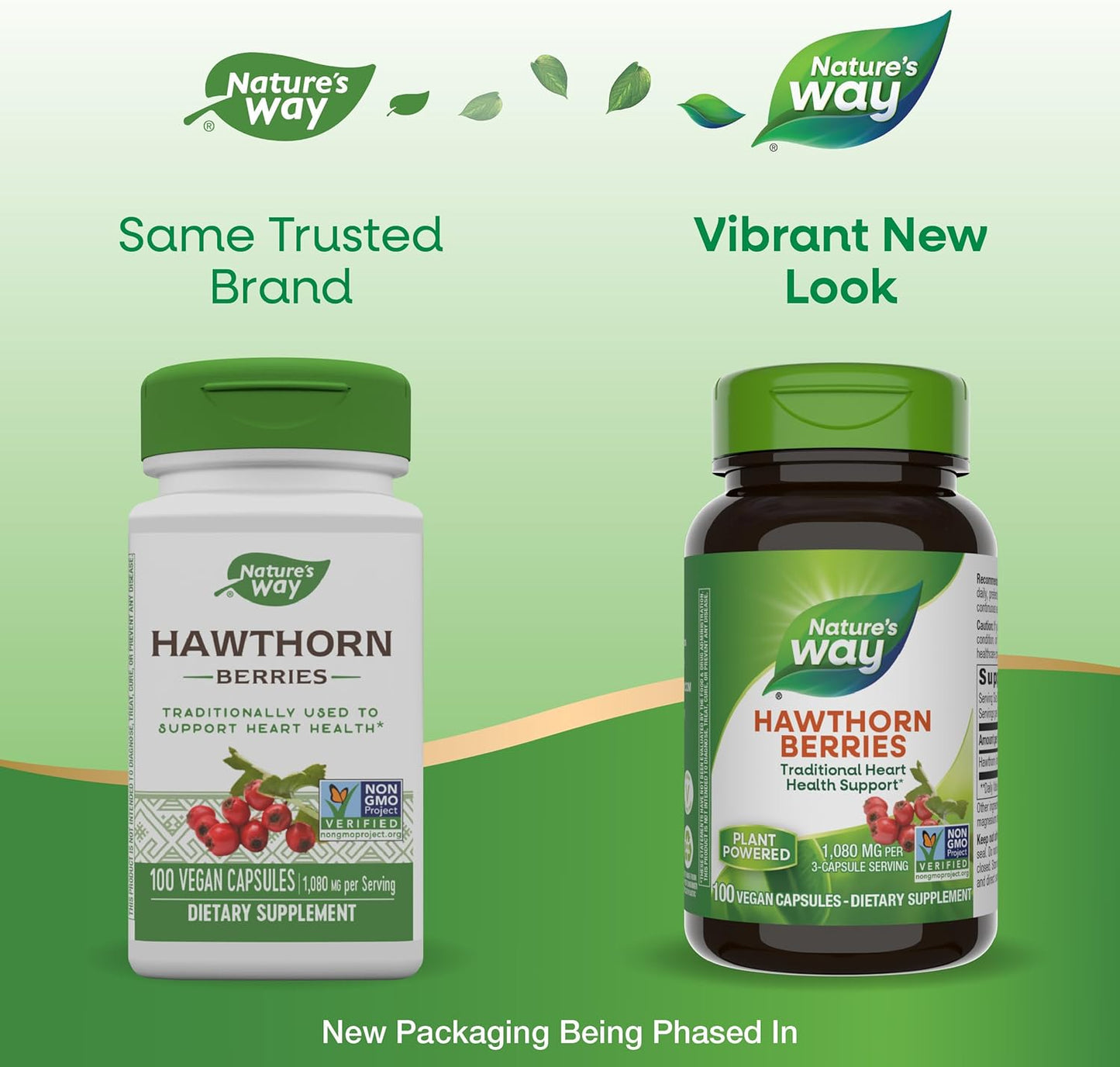 Herbal Hawthorn Berries Vegan Capsules for Heart Health Support - 100 Count