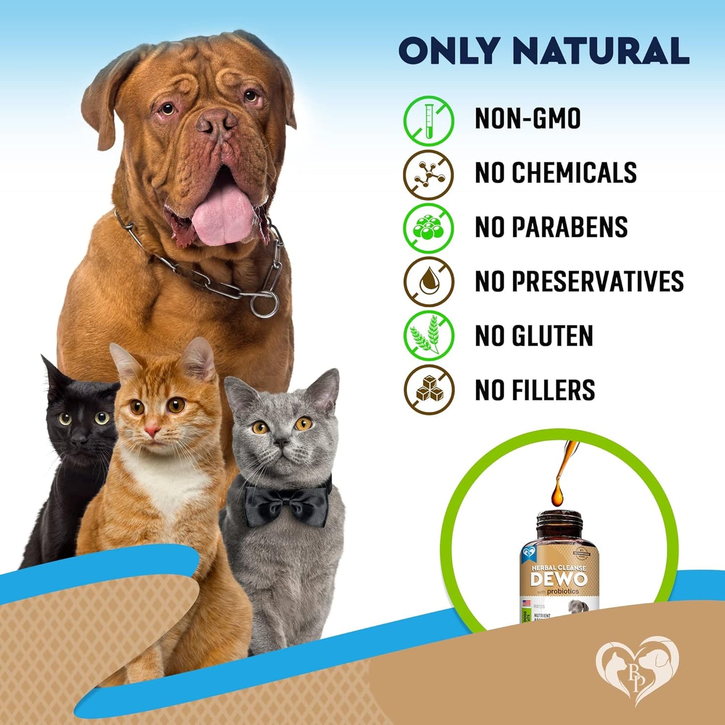 Herbal Intestinal Defense Supplement for Cats & Dogs - Probiotic Cleanse Treatment - USA Made Digestive Health Aid for Pets