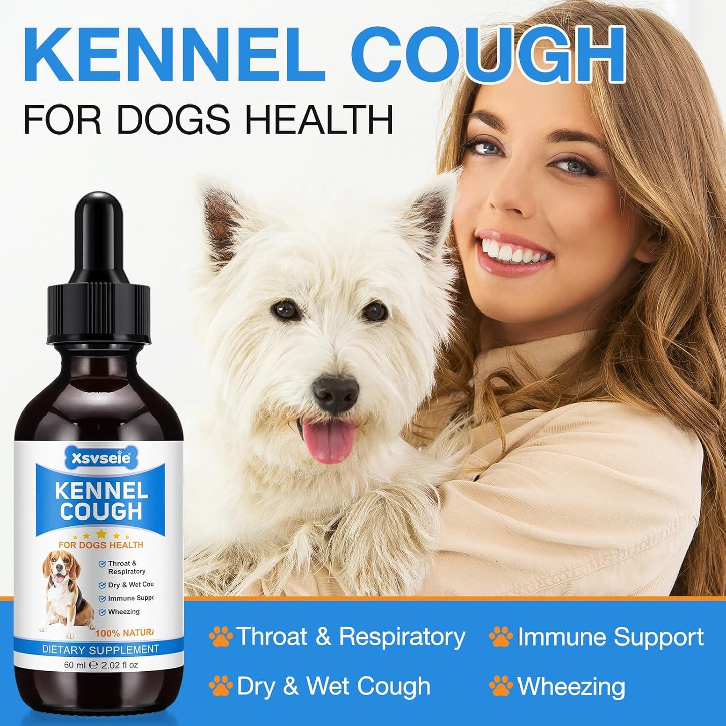 Herbal Kennel Cough Drops for Dogs - Natural Treatment Supplement for All Breeds & Sizes