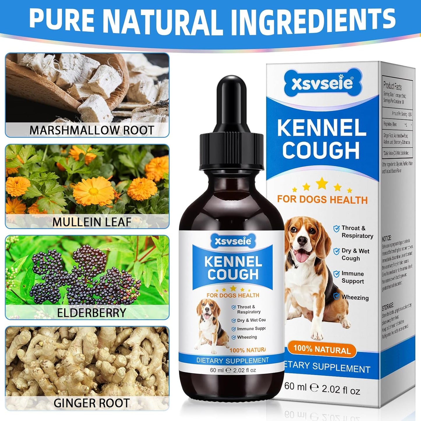 Herbal Kennel Cough Drops for Dogs - Natural Treatment Supplement for All Breeds & Sizes