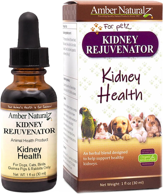 Herbal Kidney Support Supplement for Pets | Natural Kidney Rejuvenator Blend | 1oz Glass Bottle | Made in USA