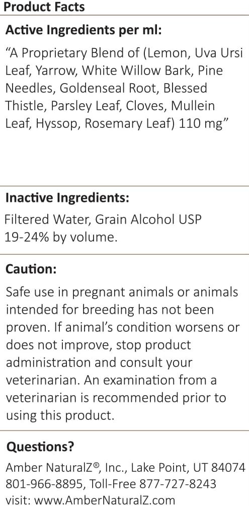Herbal Kidney Support Supplement for Pets | Natural Kidney Rejuvenator Blend | 1oz Glass Bottle | Made in USA
