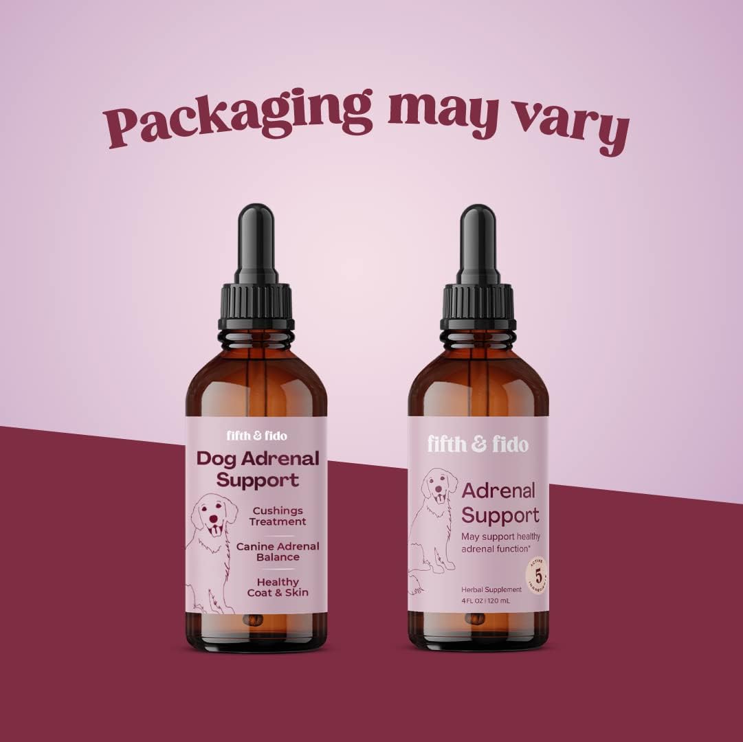 Herbal Liquid Drops for Dogs - Adrenal Support Supplement with 5 Active Ingredients - Promotes Healthy Adrenal Function - 4 fl oz