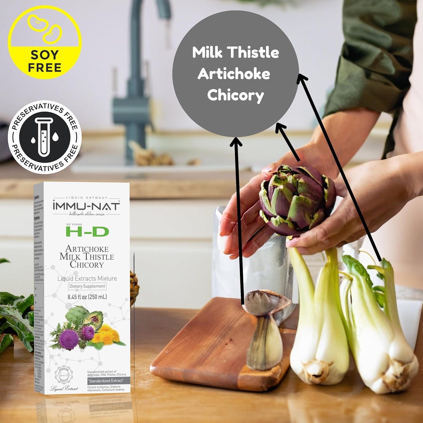 Herbal Liver Detox Cleanse Liquid Supplement with Milk Thistle, Artichoke, and Chicory - Supports Gut Health and Kidney Function - Non-GMO - 8.50oz