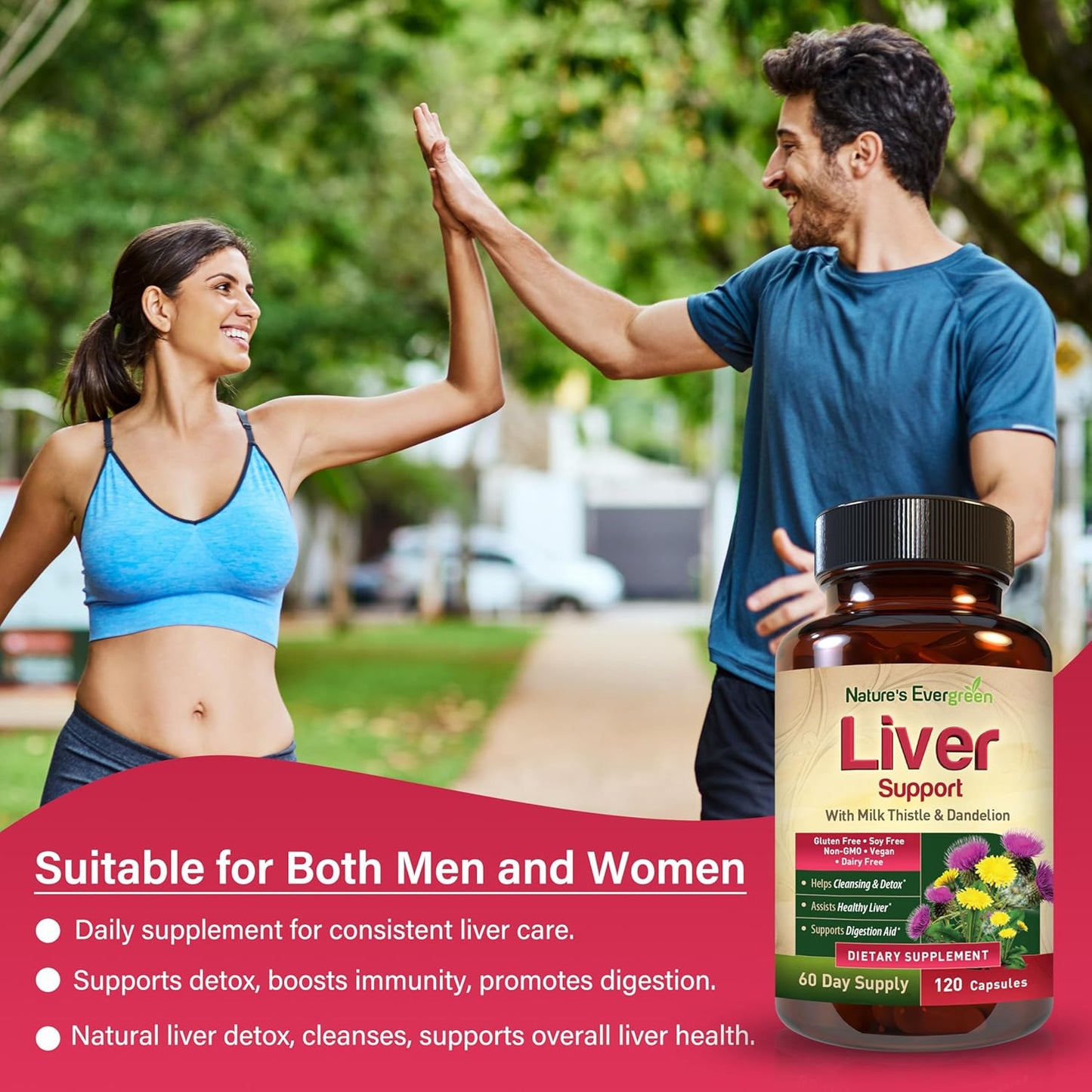 Herbal Liver Support Supplement with 20+ Nutrients for Optimal Liver Health | Liver Cleanse Detox & Repair Capsules with Milk Thistle, Turmeric, Ginger, Dandelion, Zinc, Artichoke & more (120 count)