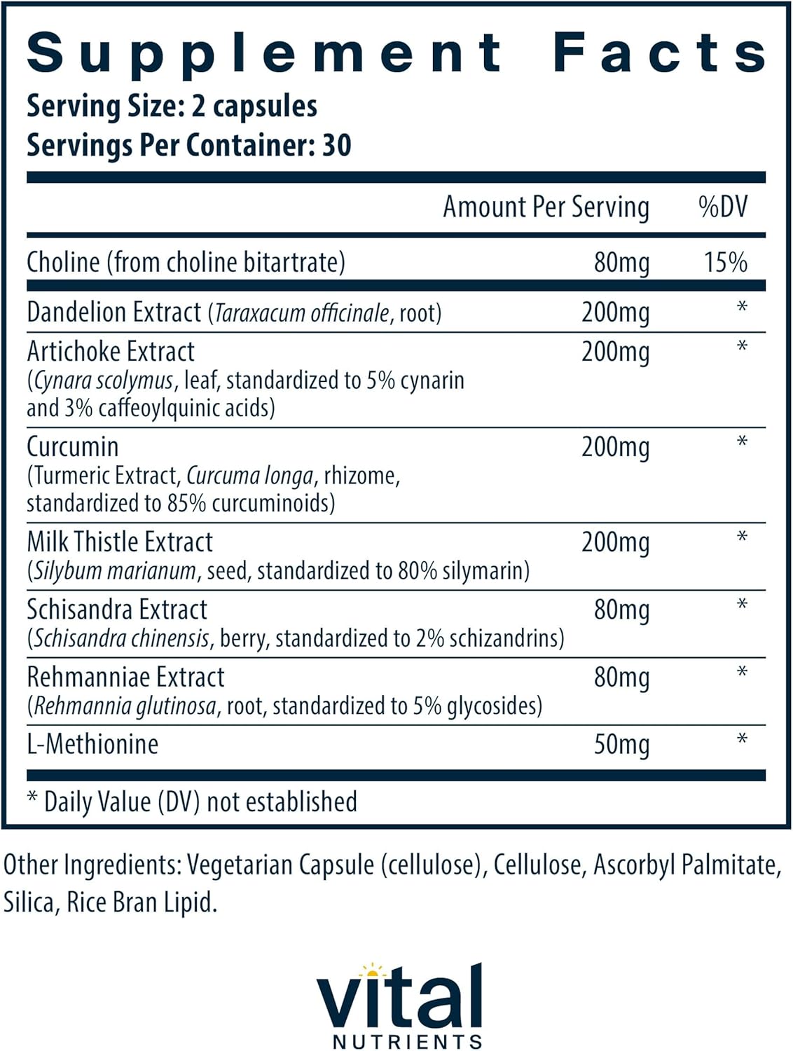 Herbal Liver Support Supplement with Milk Thistle and Curcumin - Vegan, Gluten-Free, 60 Capsules for Healthy Liver Function