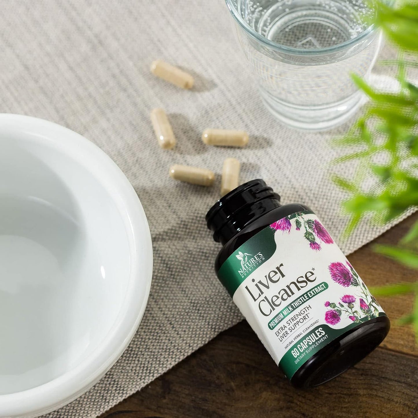 Herbal Liver Support Supplement with Milk Thistle, Artichoke, Dandelion, Beet, Chicory Root, & Turmeric - 60 Capsules for Liver Cleanse & Repair