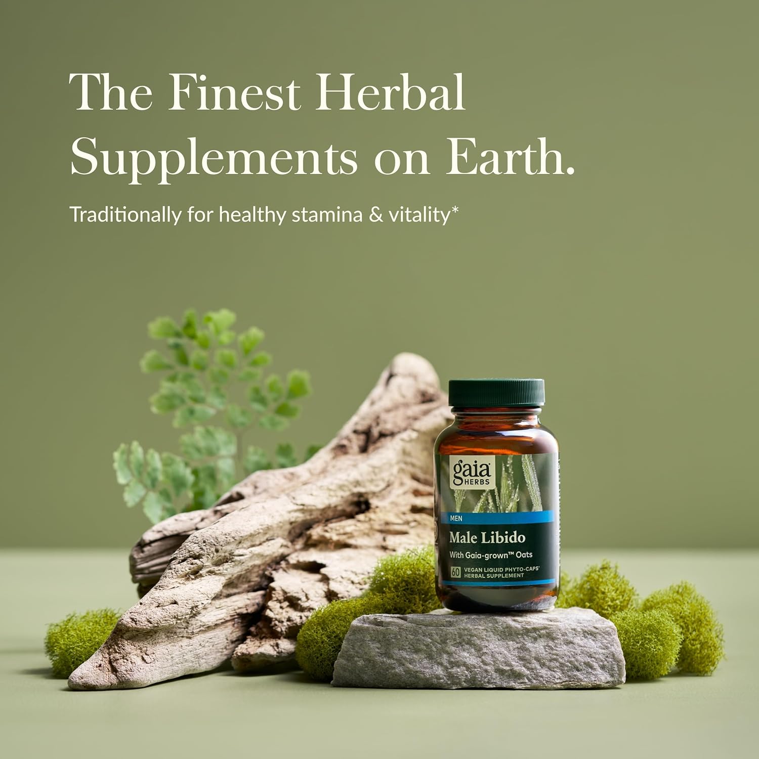 Herbal Male Libido Supplement with Saw Palmetto, Horny Goat Weed, Maca & Oats - Supports Stamina, Vitality & Hormone Balance - 60 Vegan Liquid Phyto-Capsules