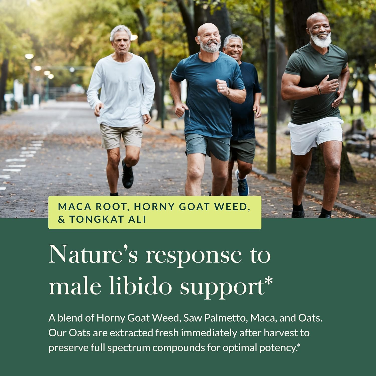 Herbal Male Libido Supplement with Saw Palmetto, Horny Goat Weed, Maca & Oats - Supports Stamina, Vitality & Hormone Balance - 60 Vegan Liquid Phyto-Capsules