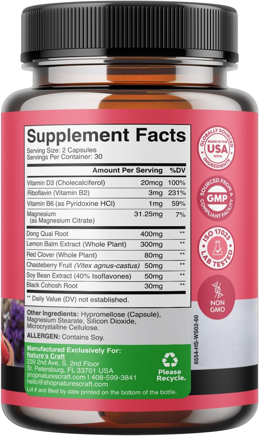 Herbal Menopause Supplement & Biotin Pills Bundle for Women & Men - Promotes Estrogen Balance and Hair Health - Natural Thinning Hair Solution