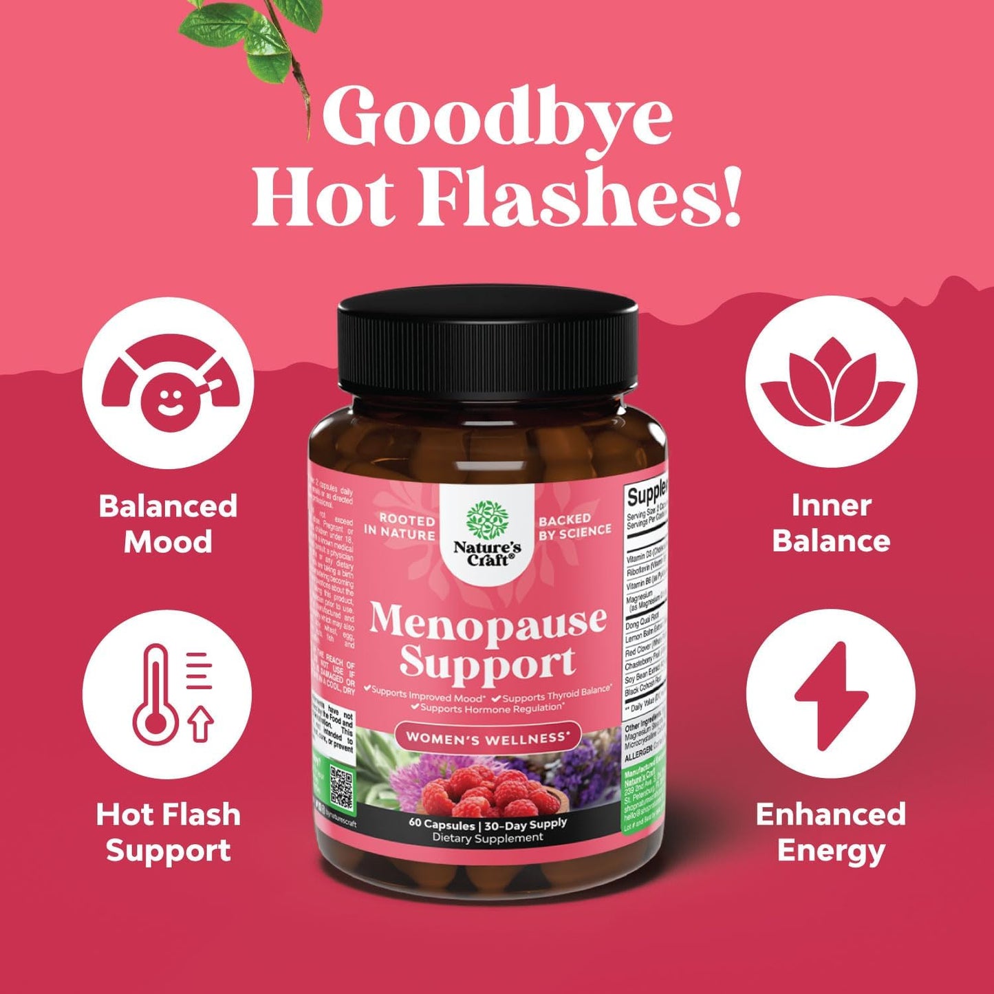 Herbal Menopause Supplement & Biotin Pills Bundle for Women & Men - Promotes Estrogen Balance and Hair Health - Natural Thinning Hair Solution